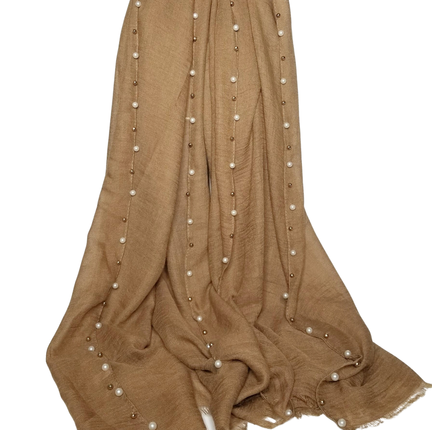 Caramel Pearl Cotton Viscose Hijab | Elegant Women's Hijabs