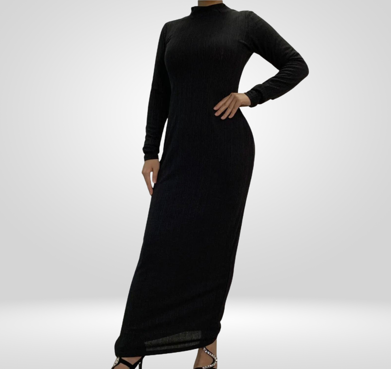 Long sleeve maxi dress Black - Main Image