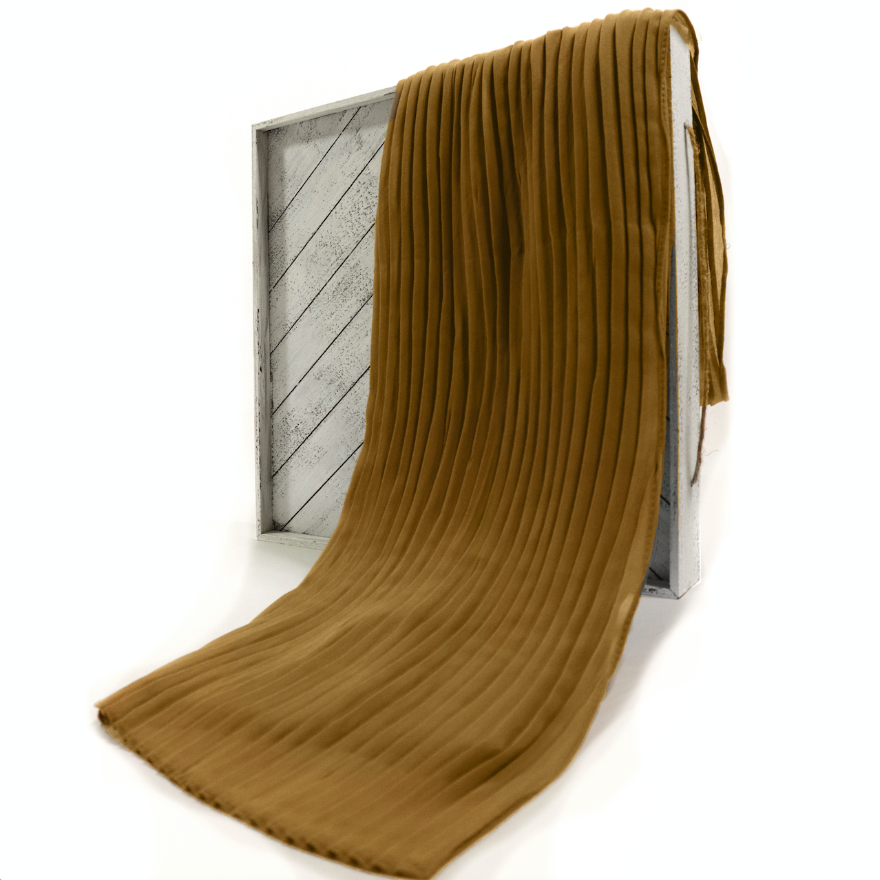 Camel Pleated Chiffon Hijab | Elegant Women's Hijabs