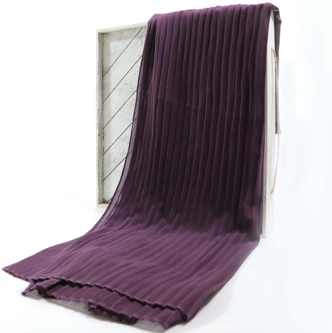 Pleated Chiffon Hijab - Purple
