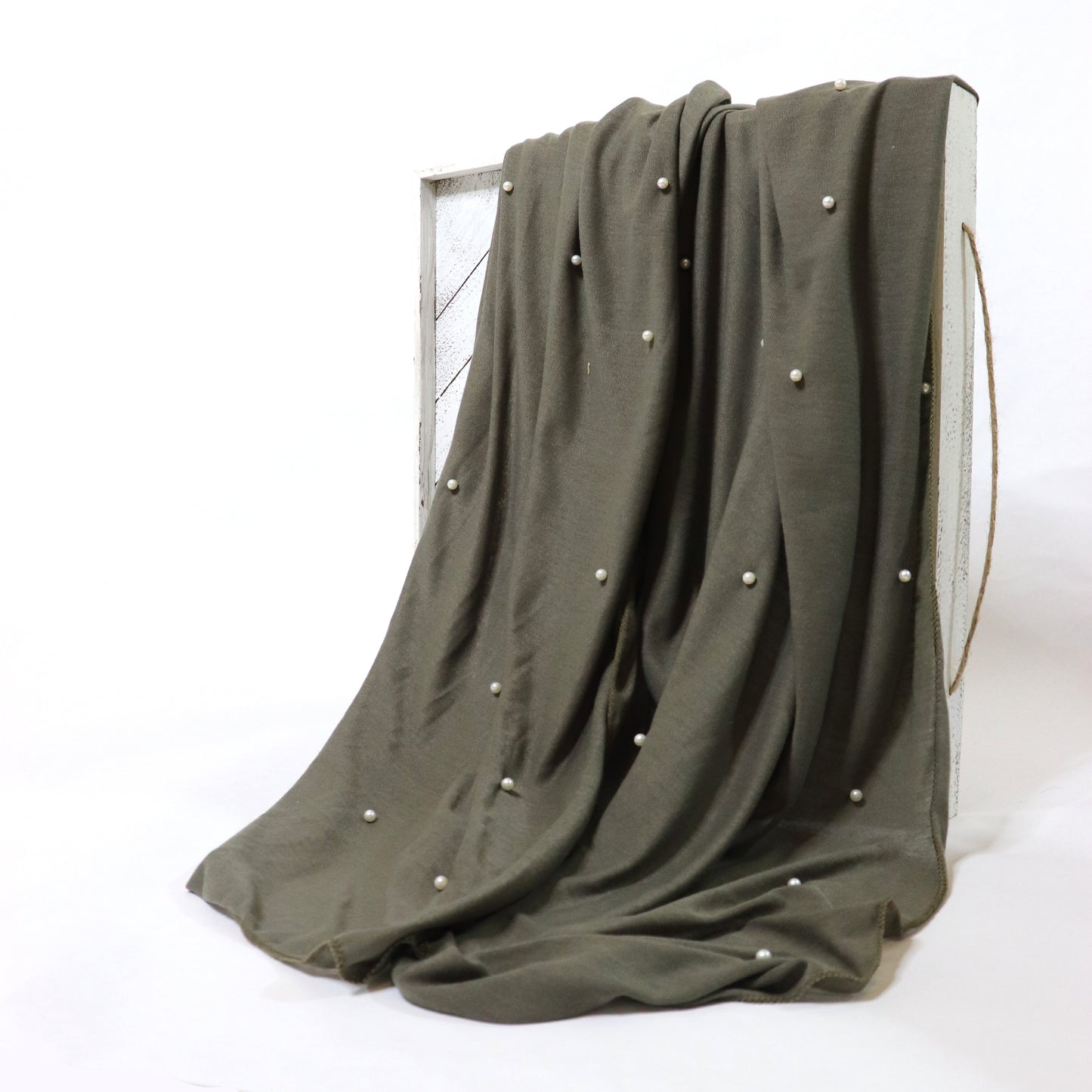 Pearl Jersey Hijab - Olive