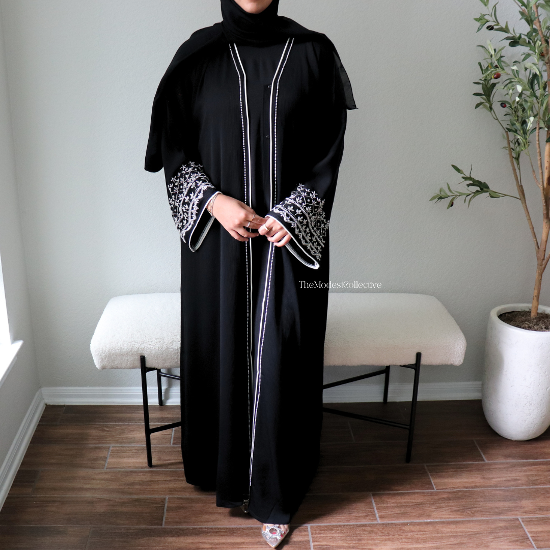 Black embellished abaya