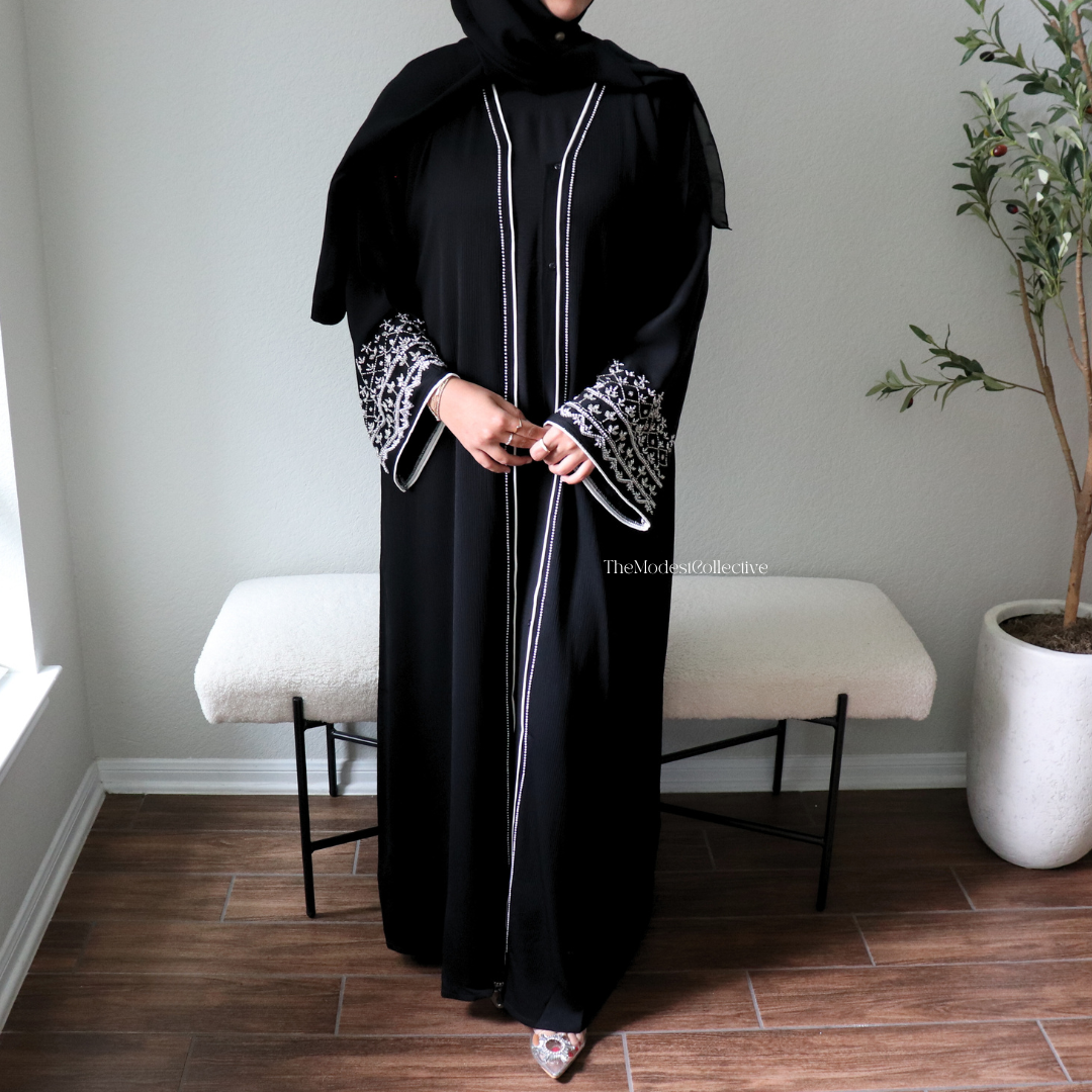 Black embellished abaya