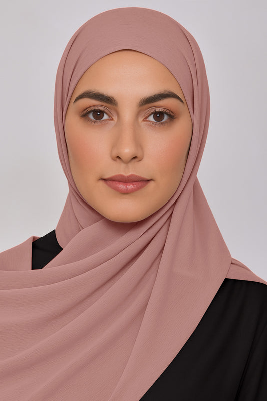 Crinkle Chiffon Hijab - Mauve