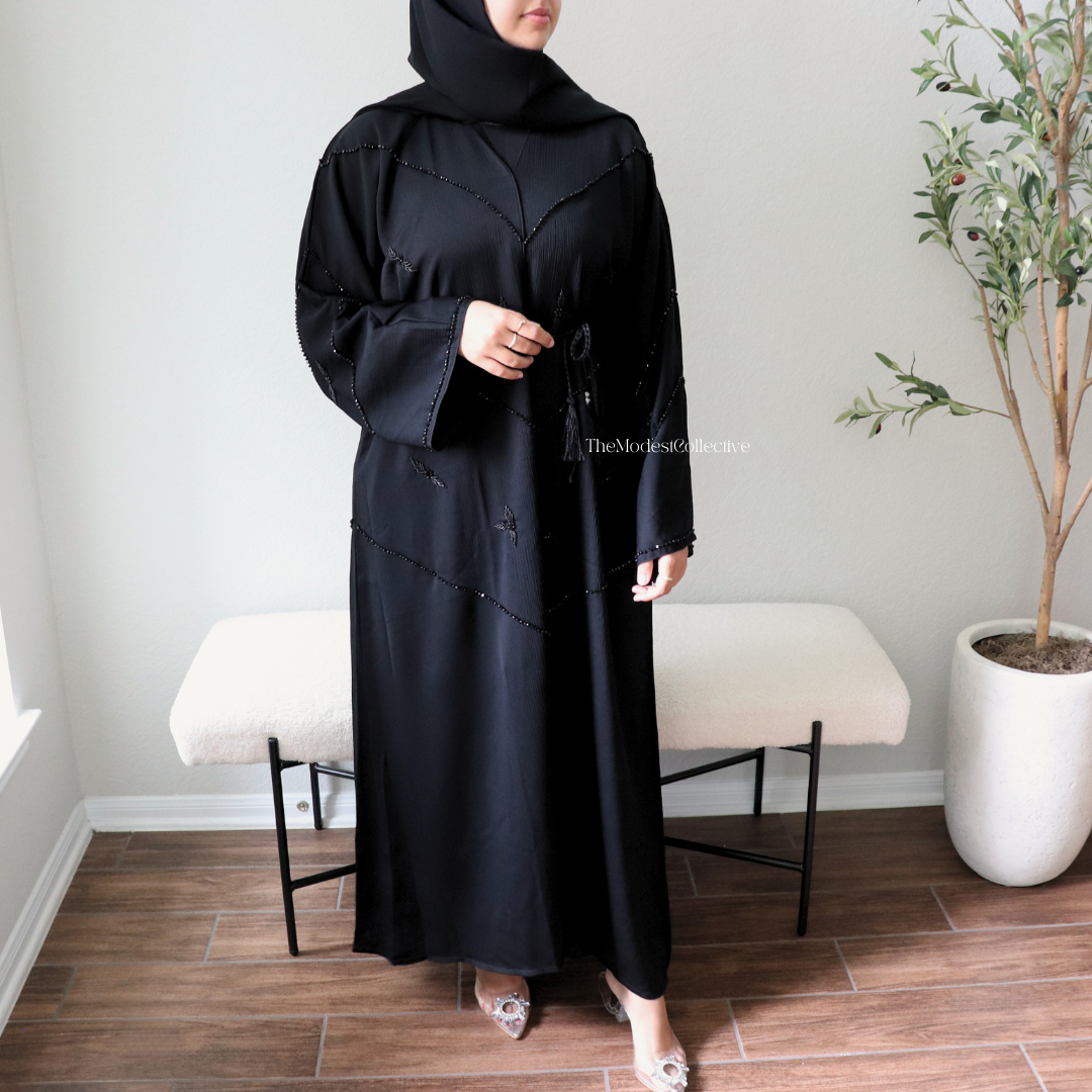 black embellished abaya