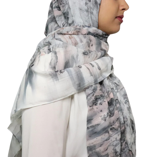 cotton marble hijab scarf