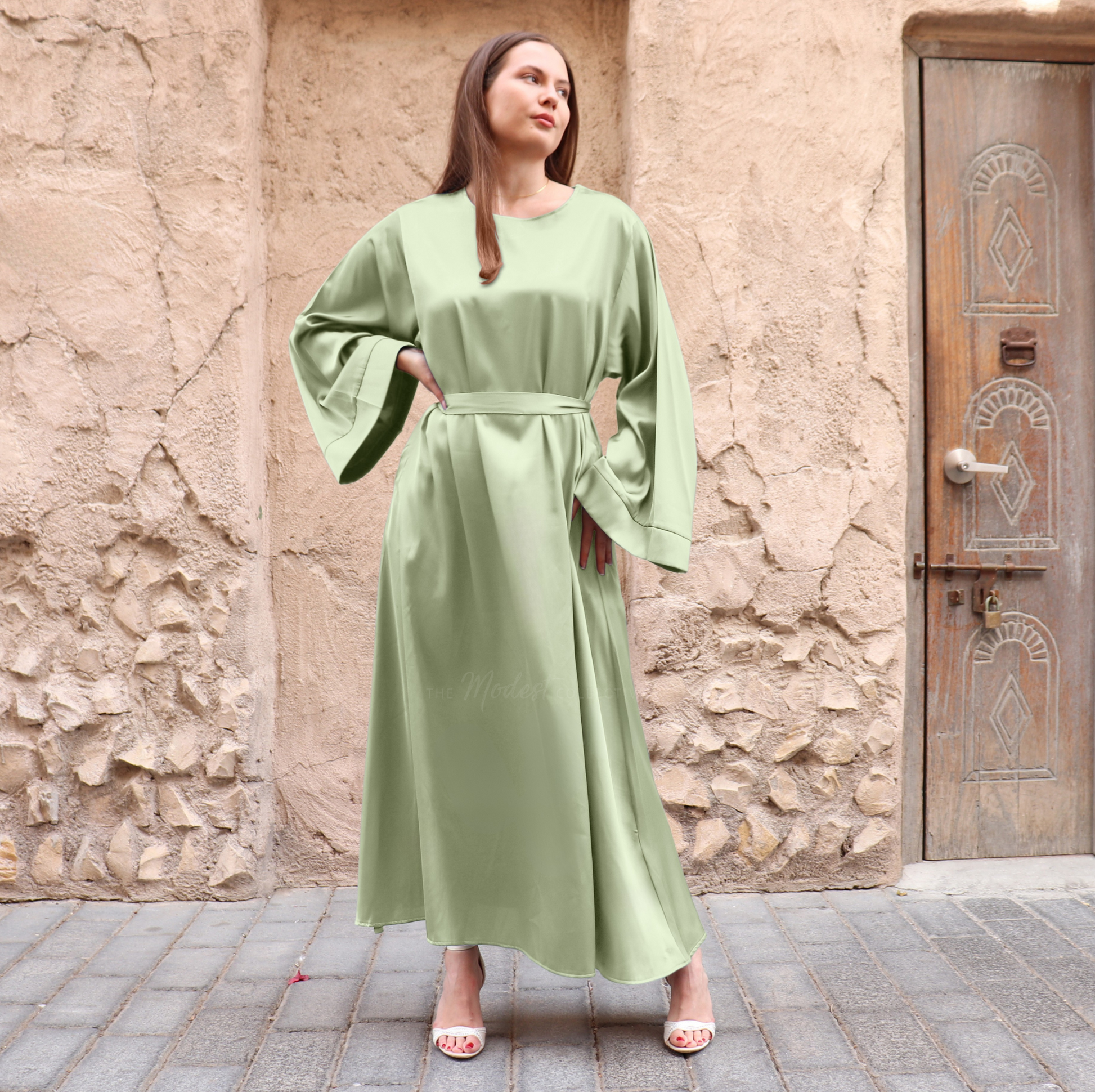 Satin Maxi Dress - Pistachio Small Satin Maxi Dress - Pistachio Small