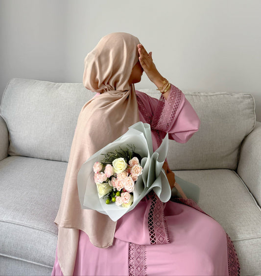 Lace Embellished Abaya Set - Warda