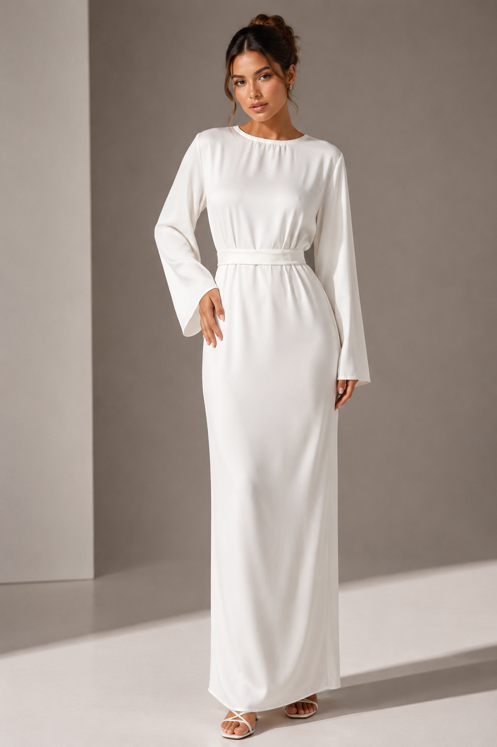 Abaya Under Dress - White