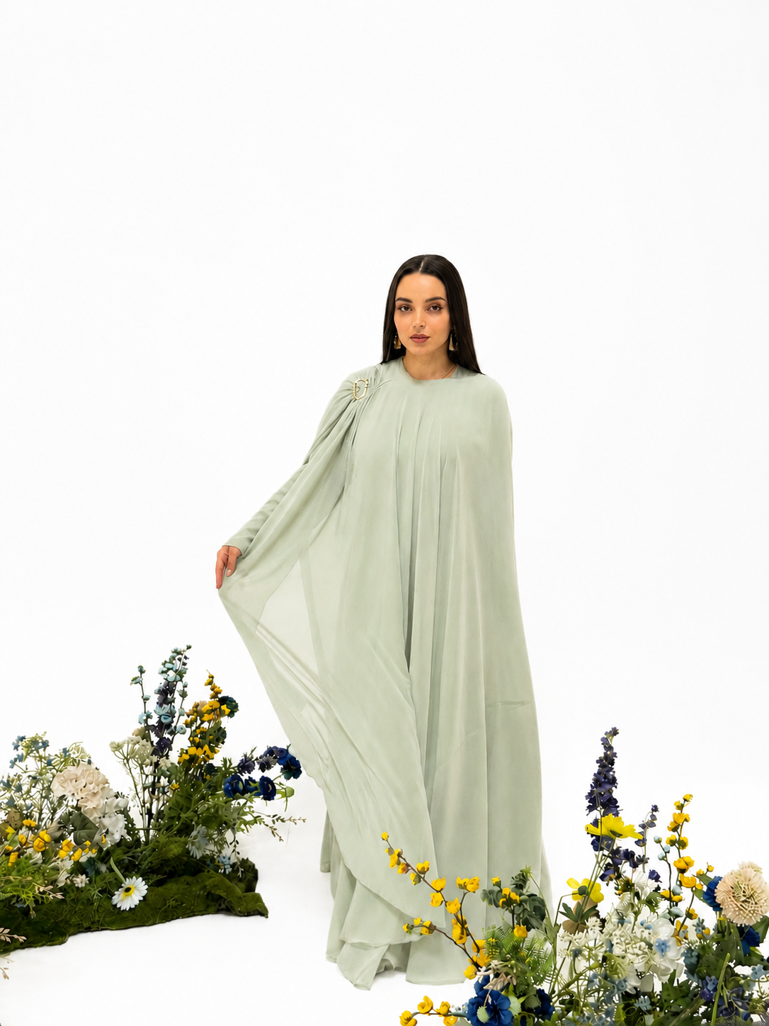 Elora Evening Gown with Cape