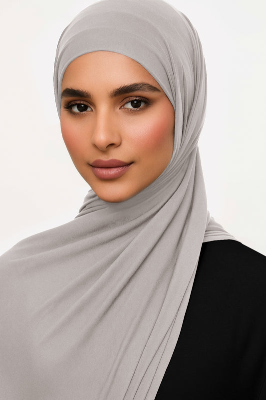 Bamboo Jersey Hijab - Grey