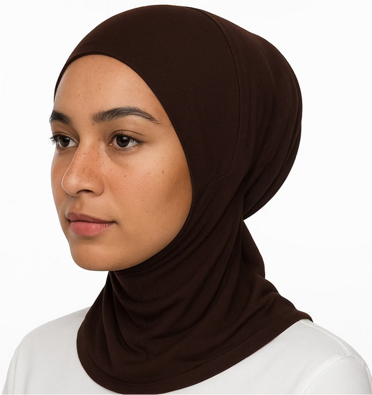 Full cover Hijab Cap - Brown
