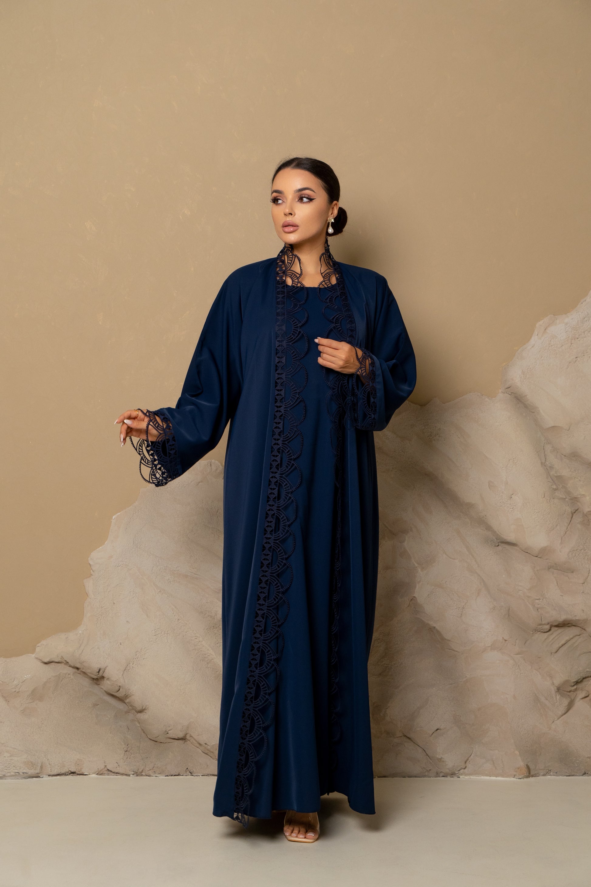 Black Embellished Sleeves Abaya Set | Stylish Women's Abayas The Modest Collective Black Embellished Sleeves Abaya Set | Stylish Women's Abayas The Modest Collective