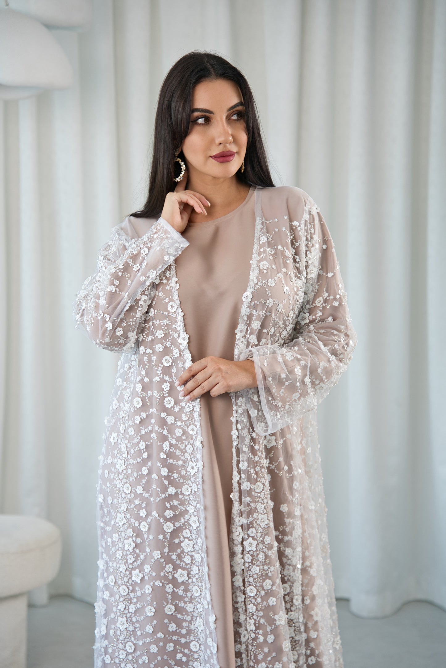 Aurora Blossom Sequin Abaya Set