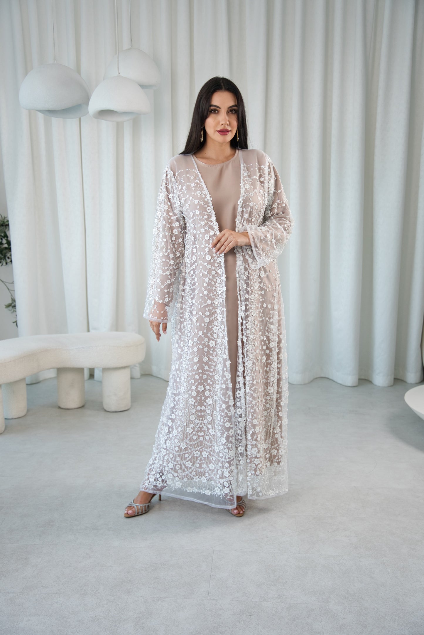 Aurora Blossom Sequin Abaya Set