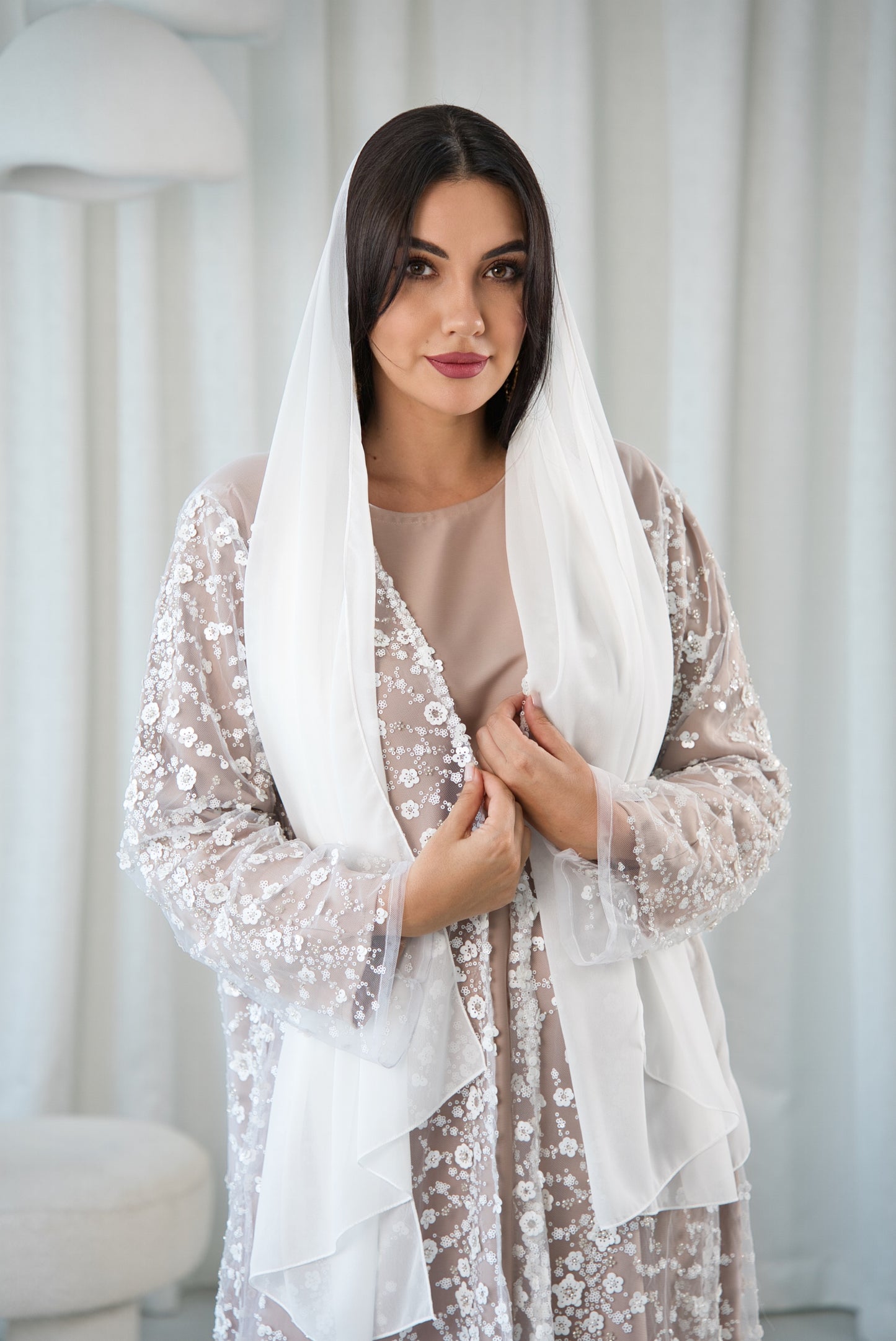 Aurora Blossom Sequin Abaya Set