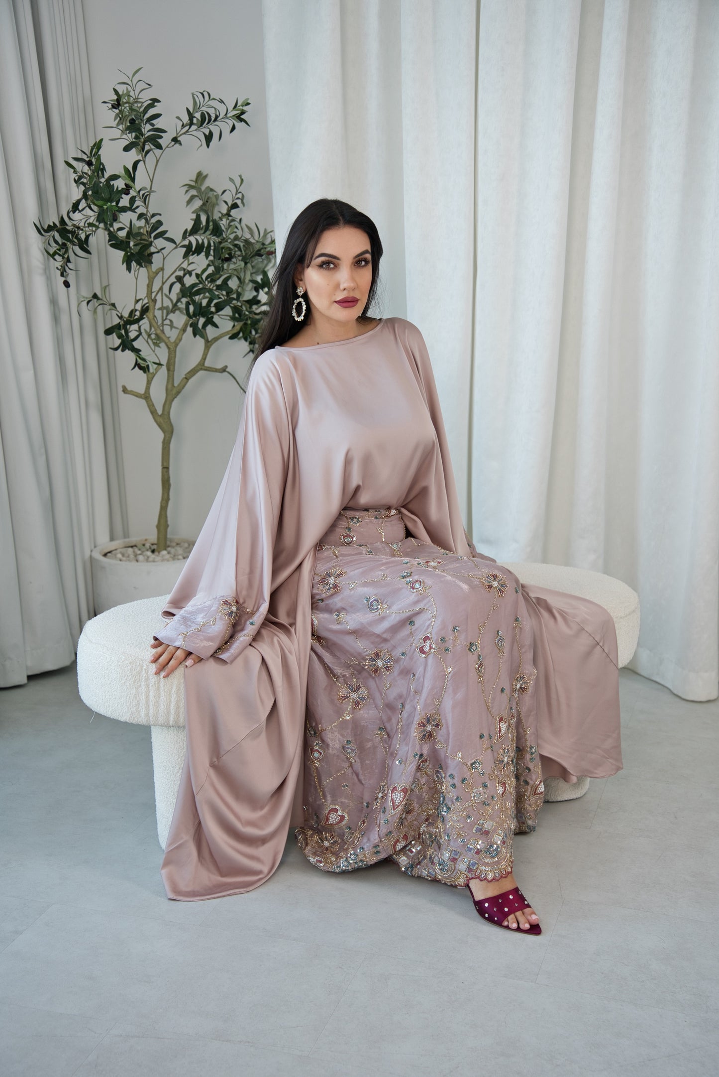 Roselle Embroidered 2 Piece Kaftan