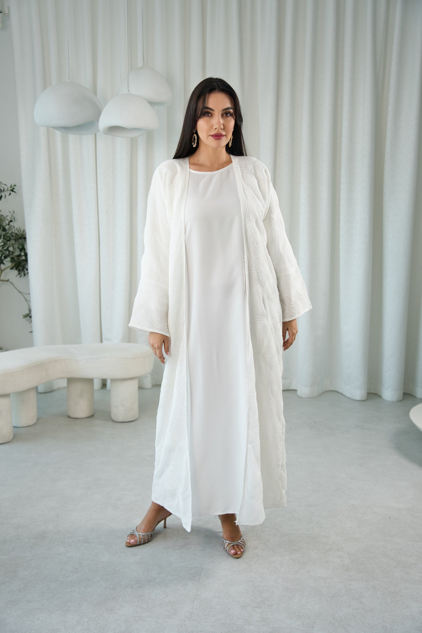 cotton embroidered abaya white abaya