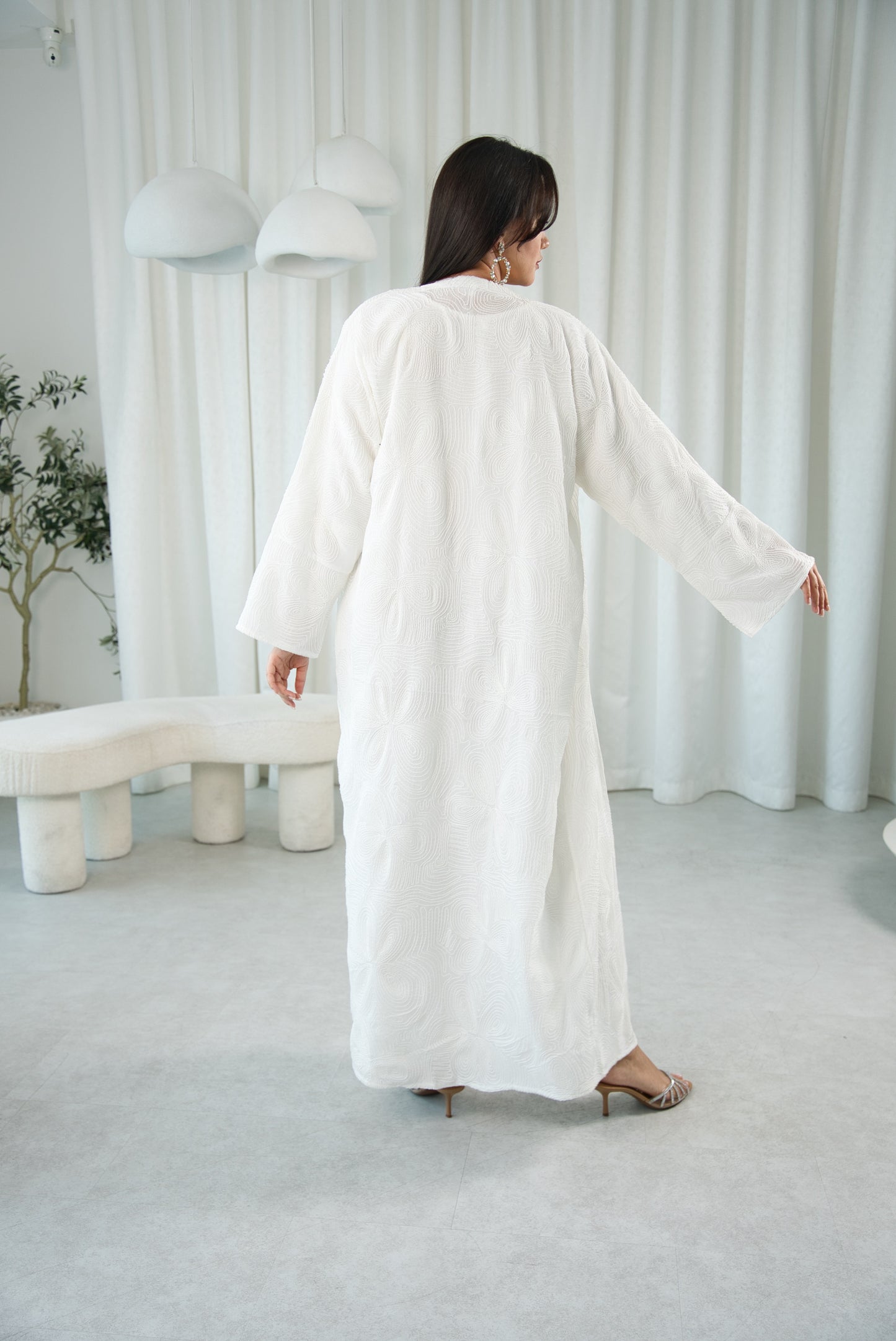 cotton embroidered abaya white abaya