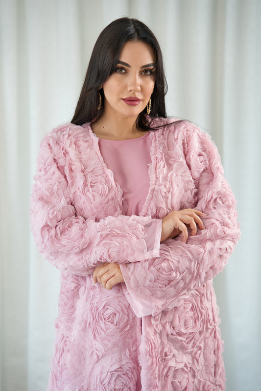 Rose Muse 3D Abaya Set