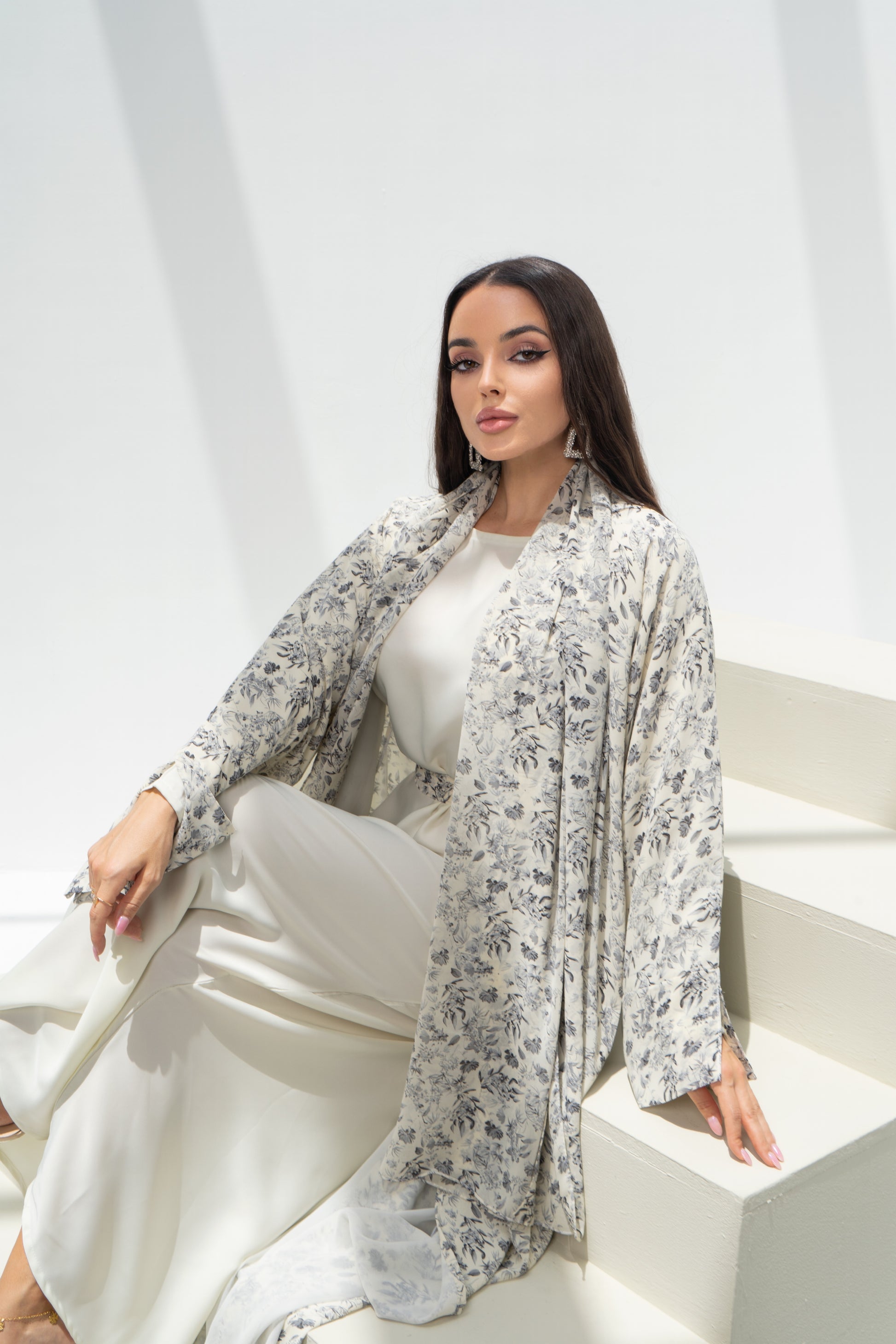 chiffon abaya dress Abaya Women Chiffon Hooded Kaftan Long Dress Set Muslim Burqa Evening Party Gown