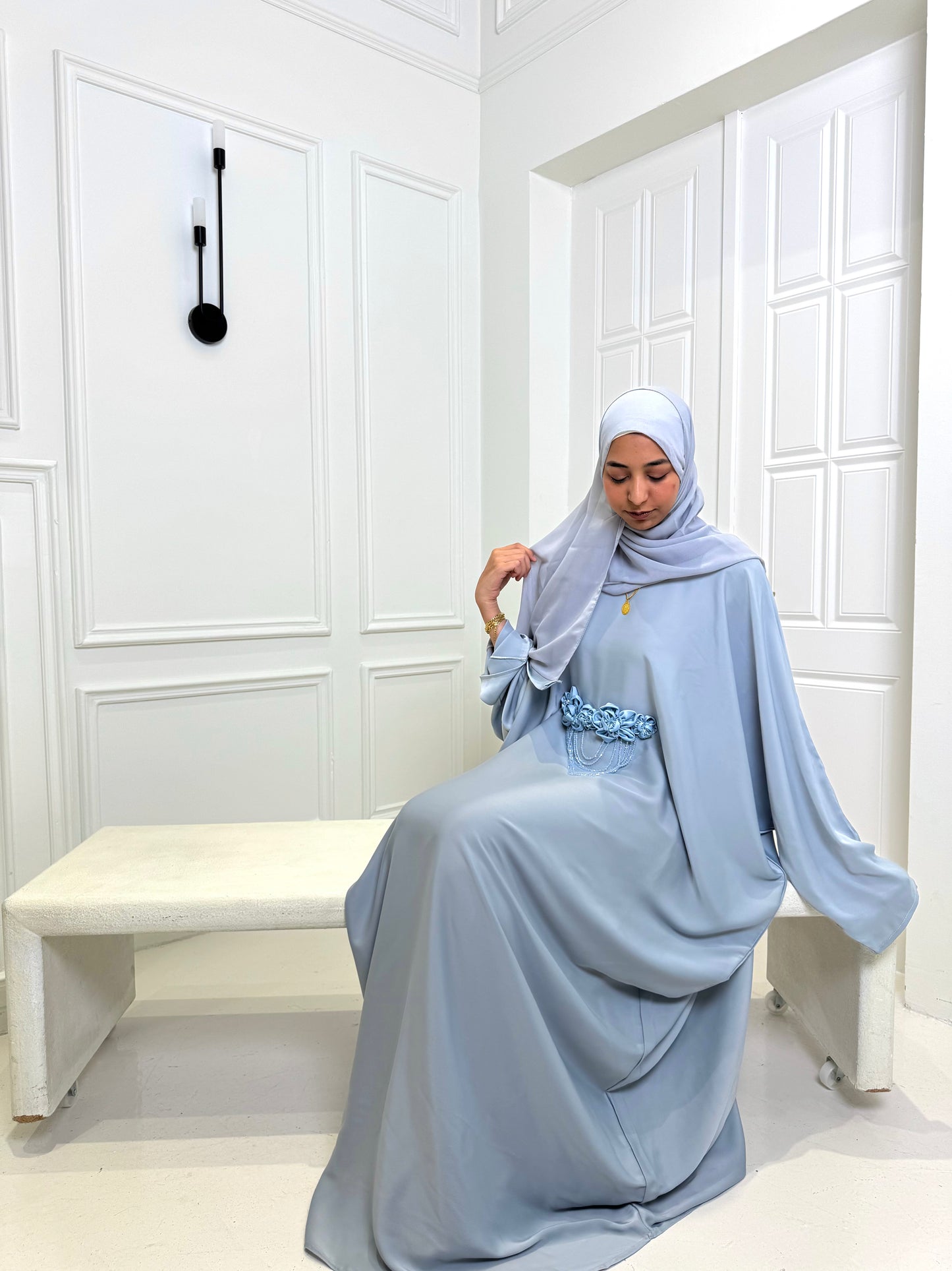 Amara Butterfly Kaftan - Light Blue