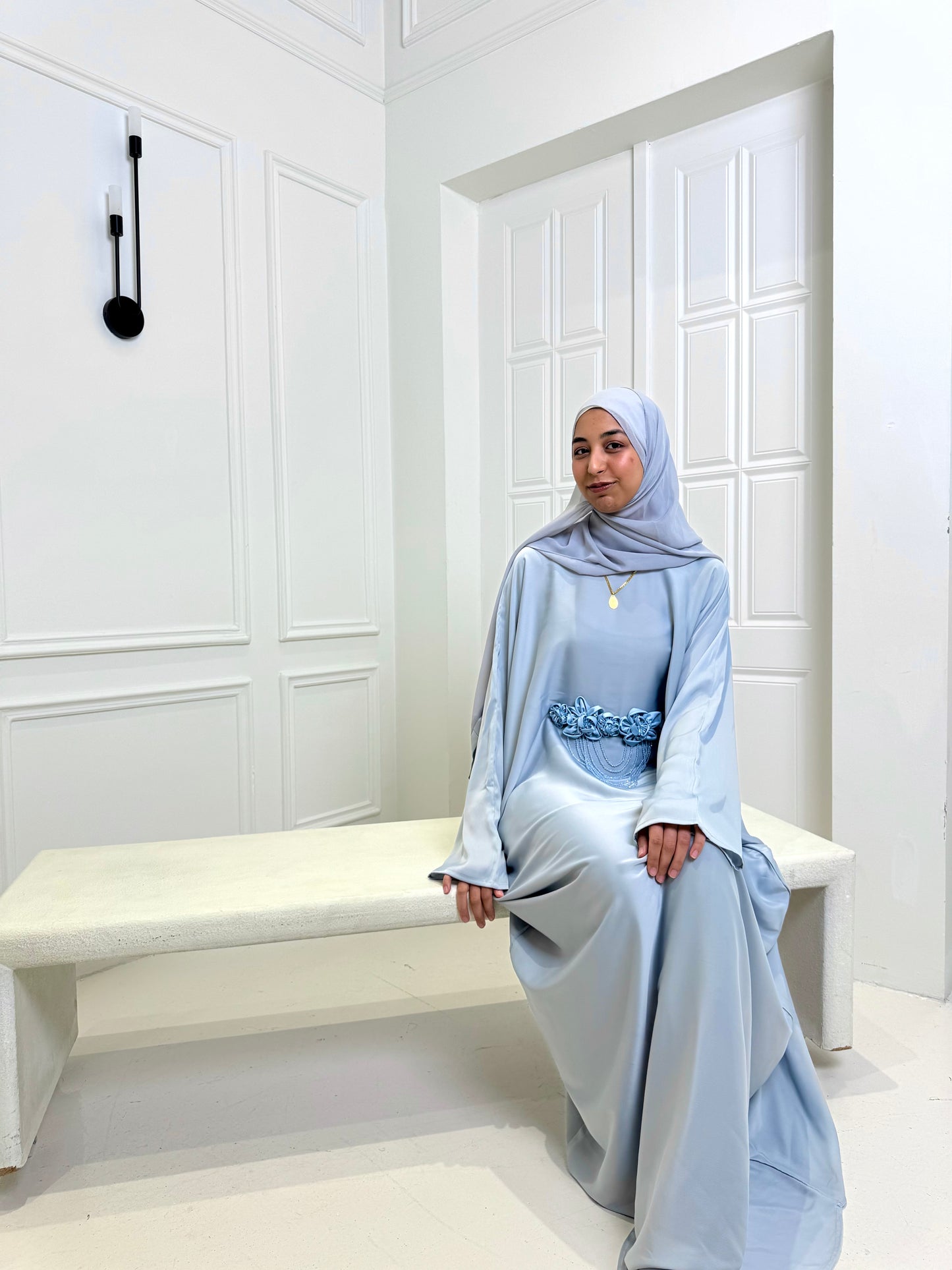 Amara Butterfly Kaftan - Light Blue