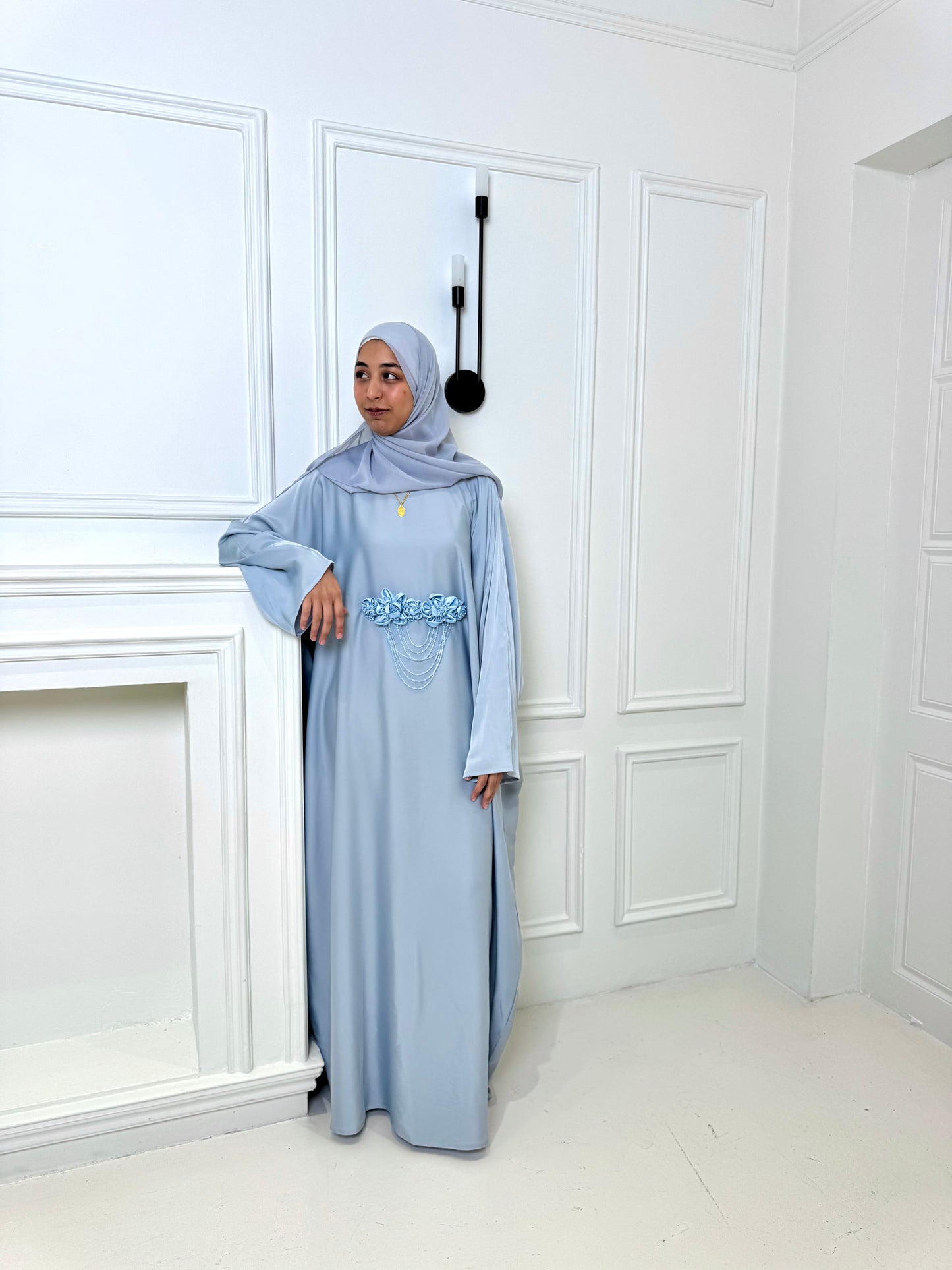 Amara Butterfly Kaftan - Light Blue