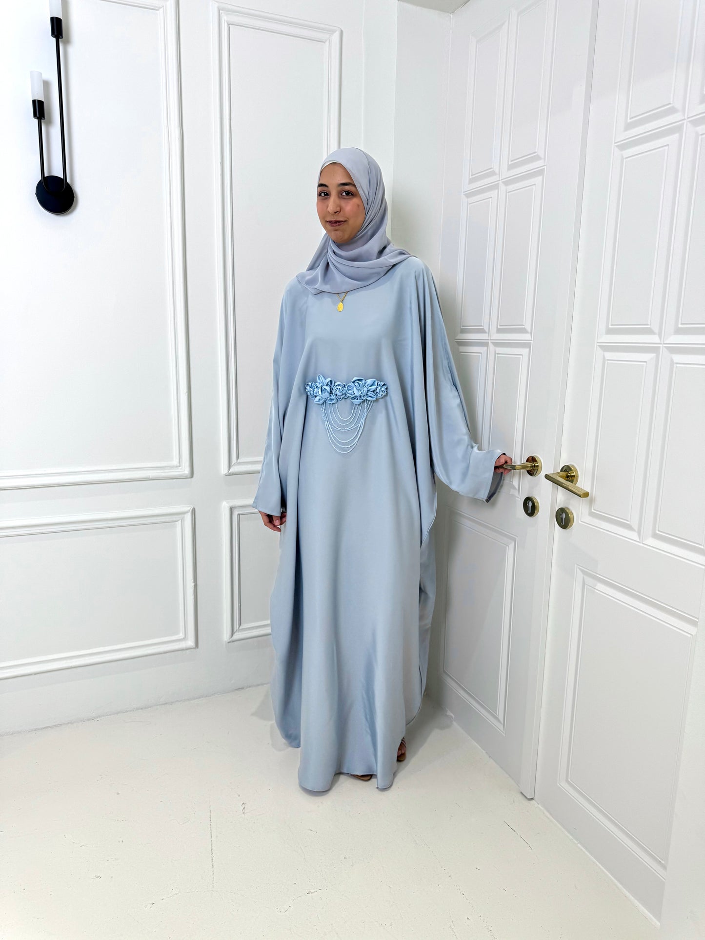 Amara Butterfly Kaftan - Light Blue