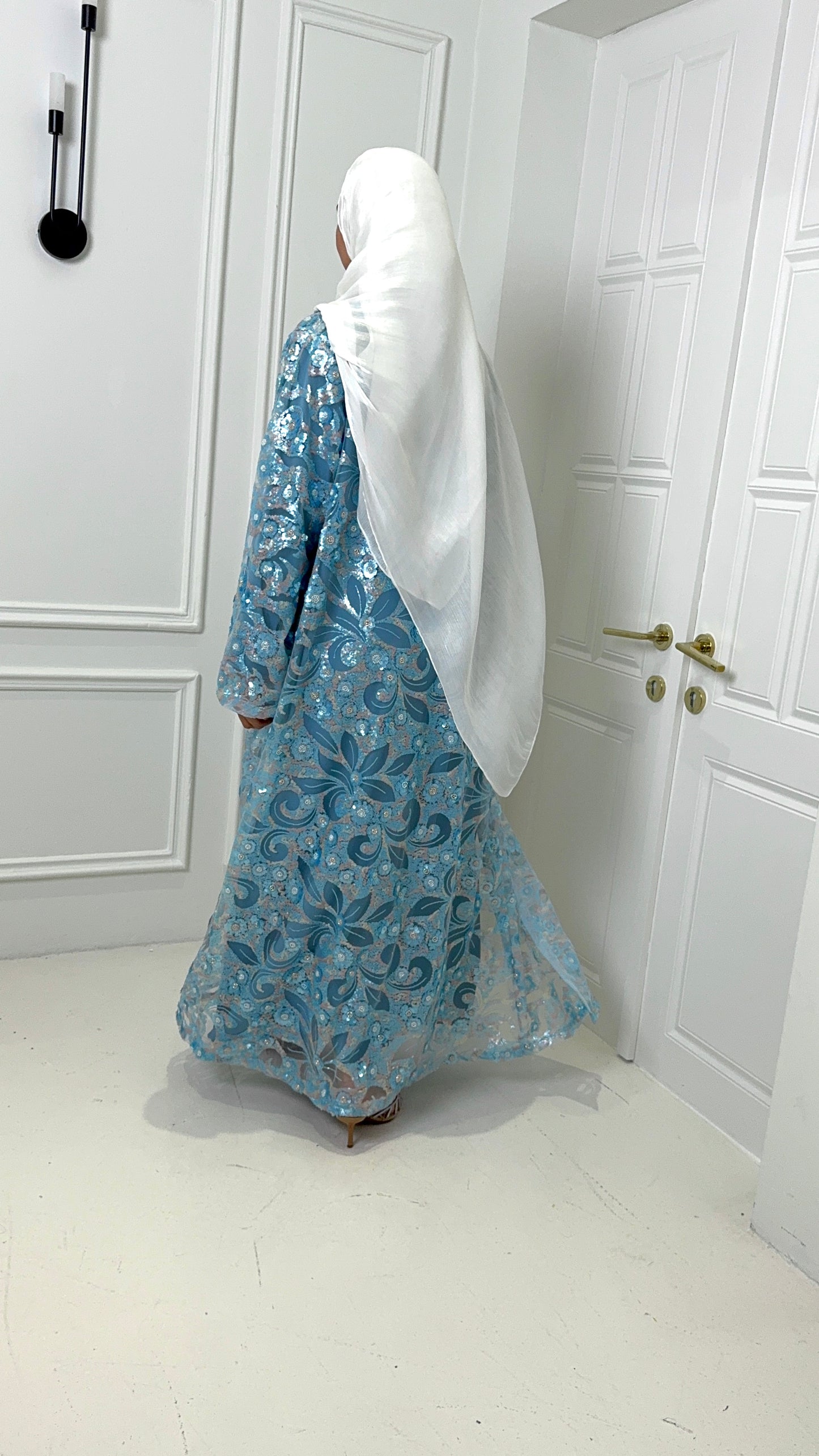 Ciel Rosé Sequin Abaya Set