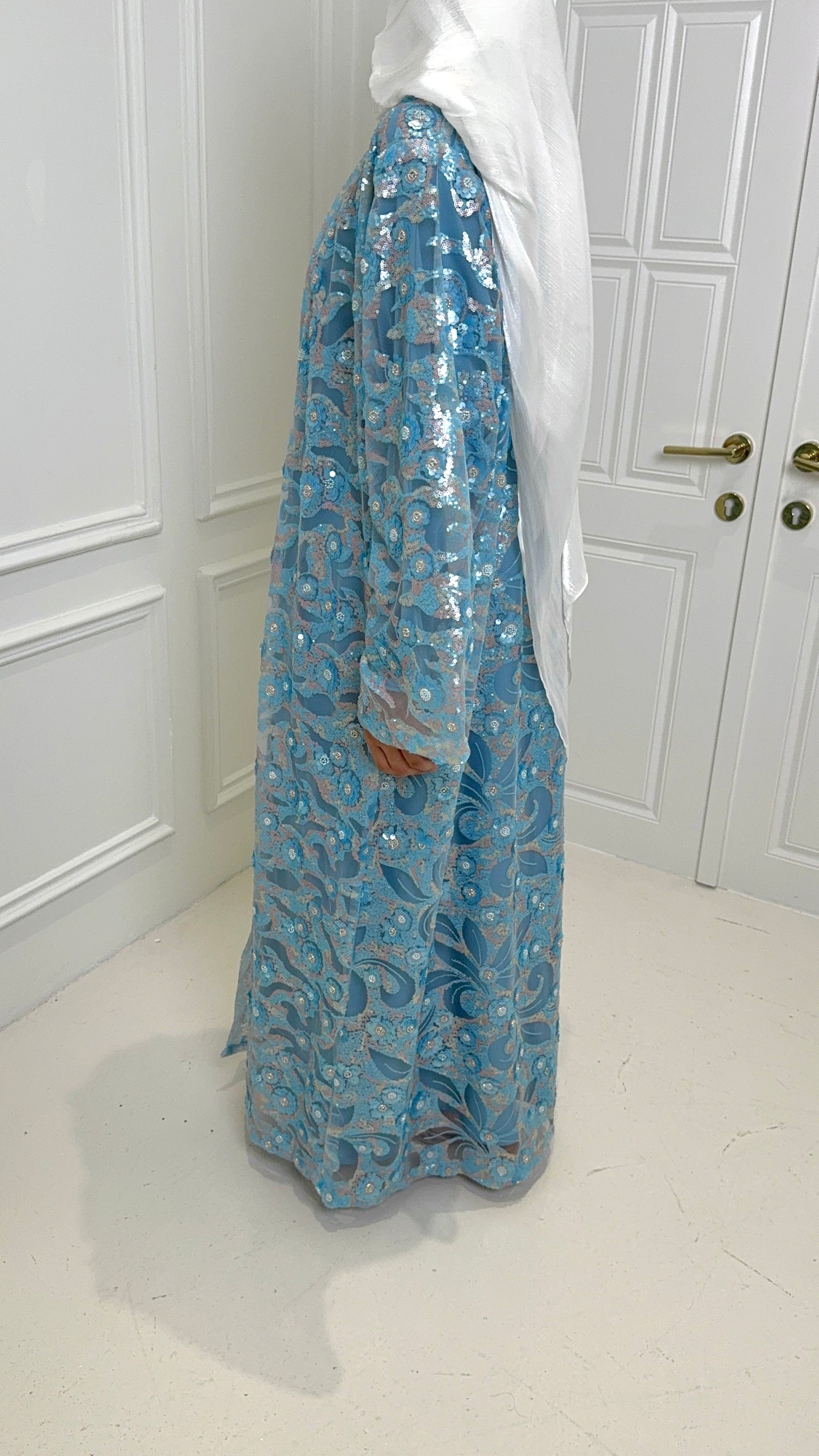 Ciel Rosé Sequin Abaya Set