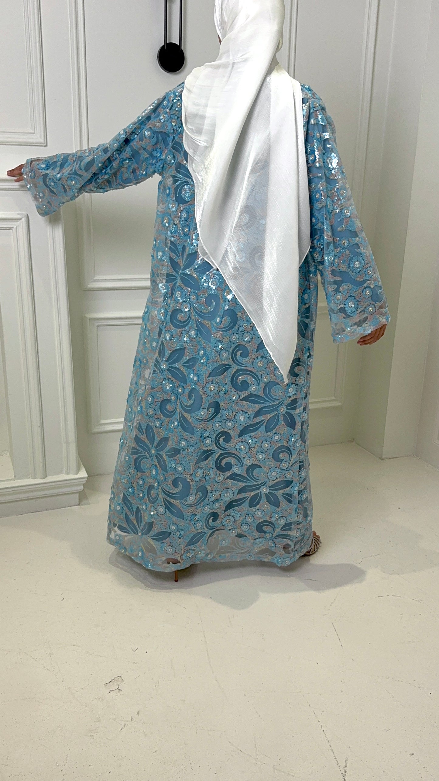 Ciel Rosé Sequin Abaya Set
