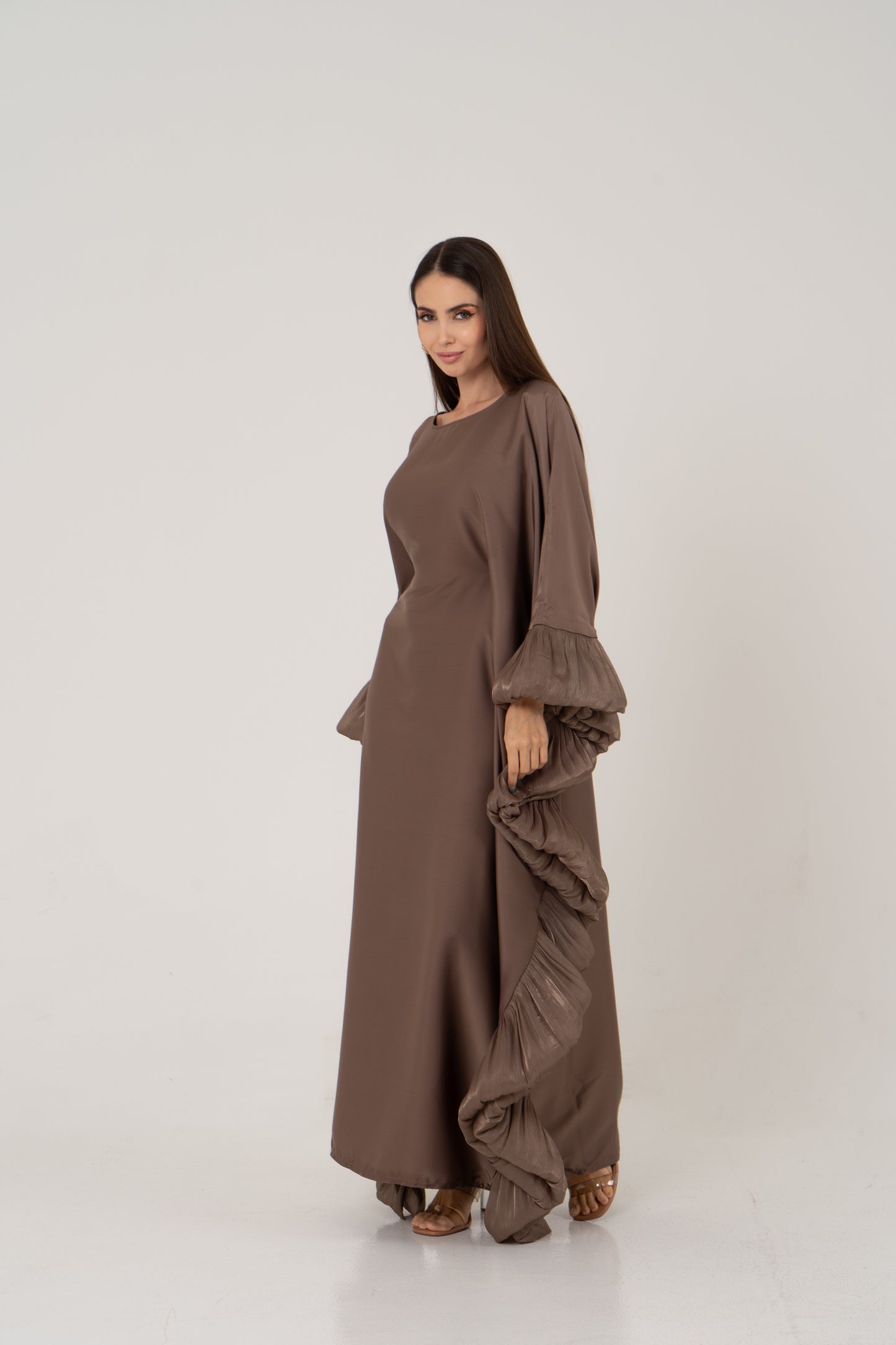 butterfly kaftan satin abaya