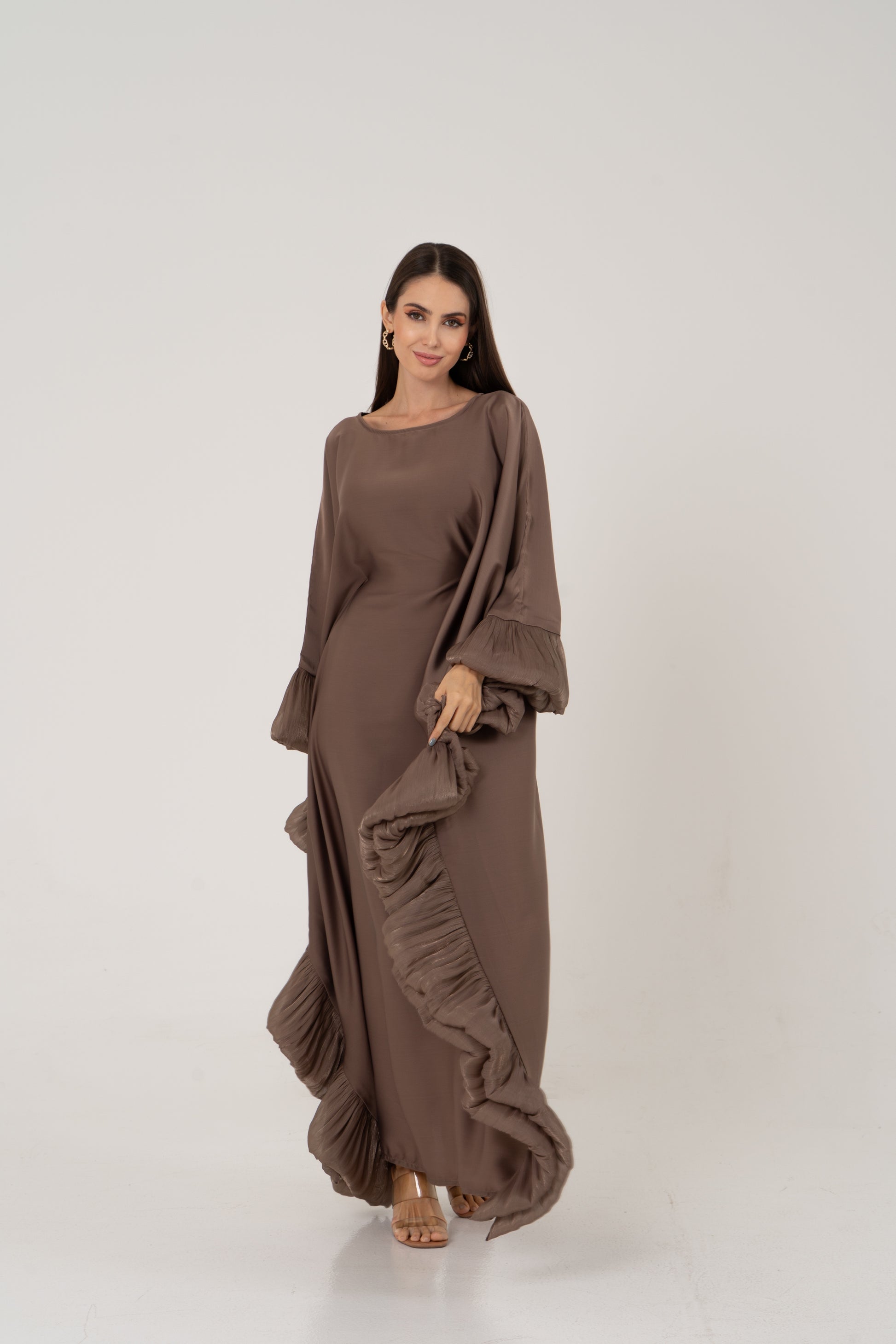 butterfly kaftan satin abaya
