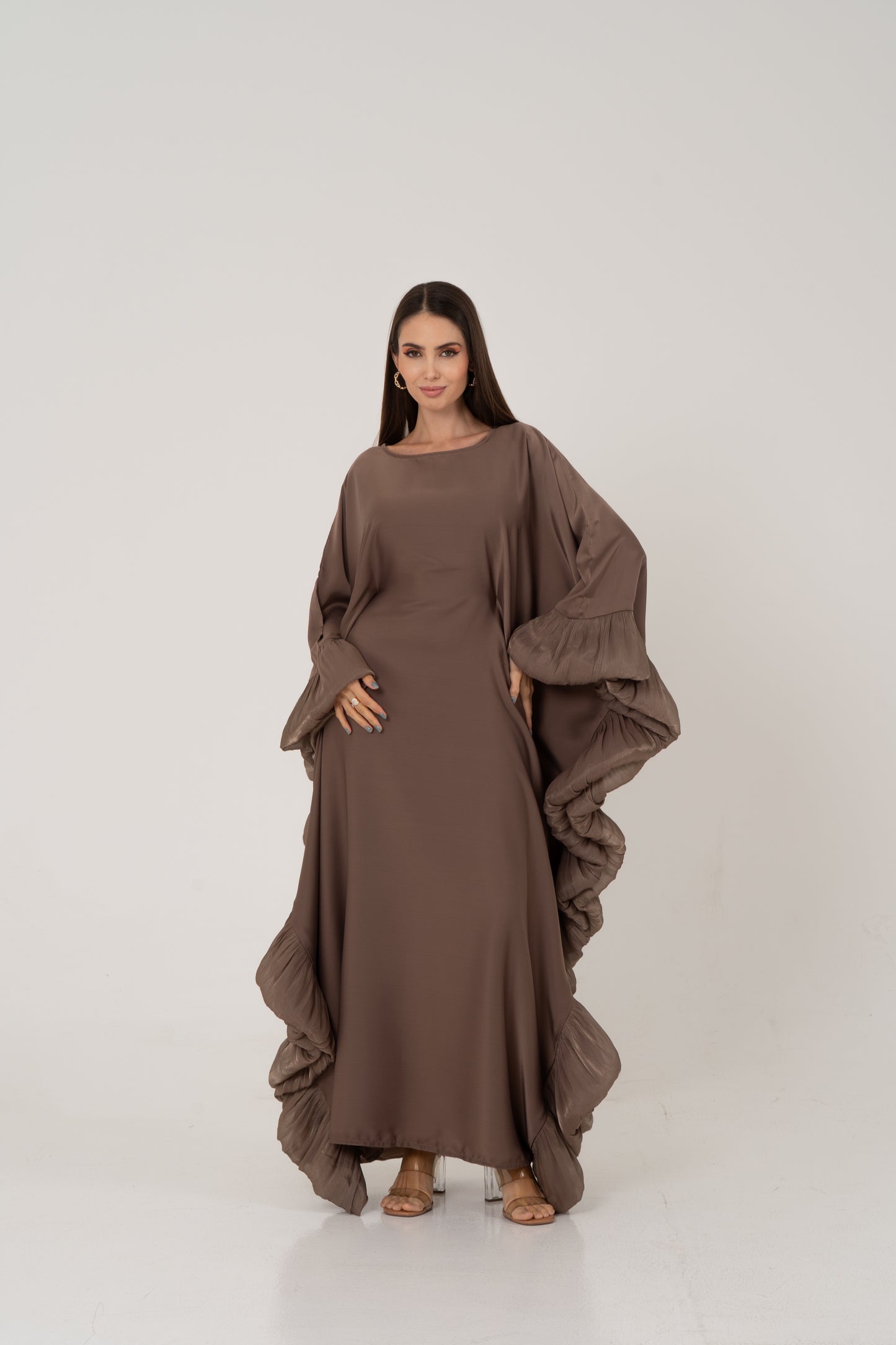 butterfly kaftan satin abaya