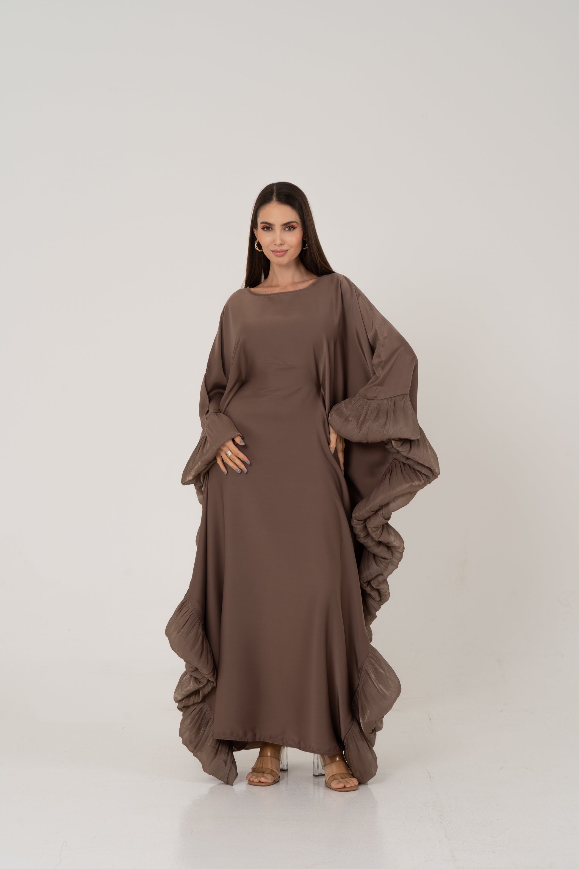 butterfly kaftan satin abaya