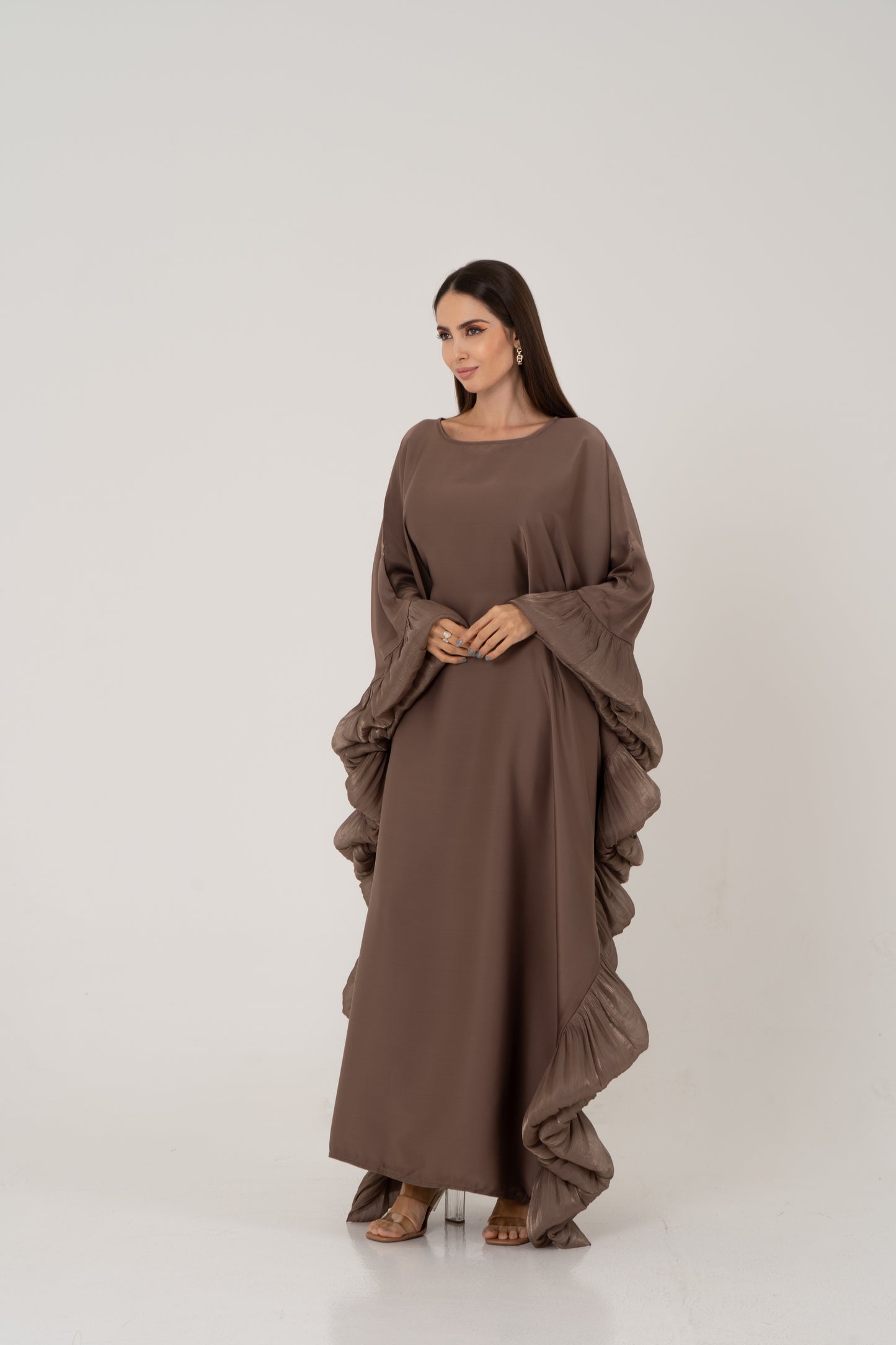 butterfly kaftan satin abaya