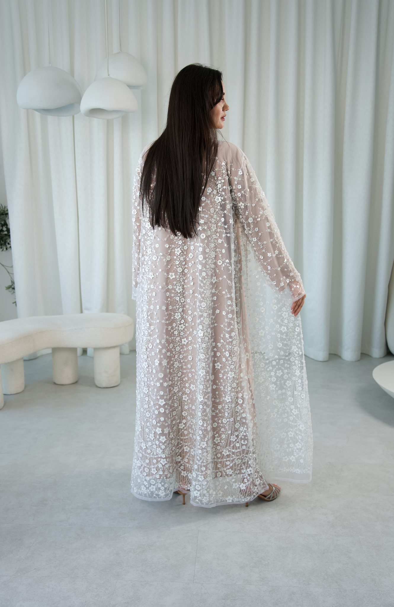Aurora Blossom Sequin Abaya Set