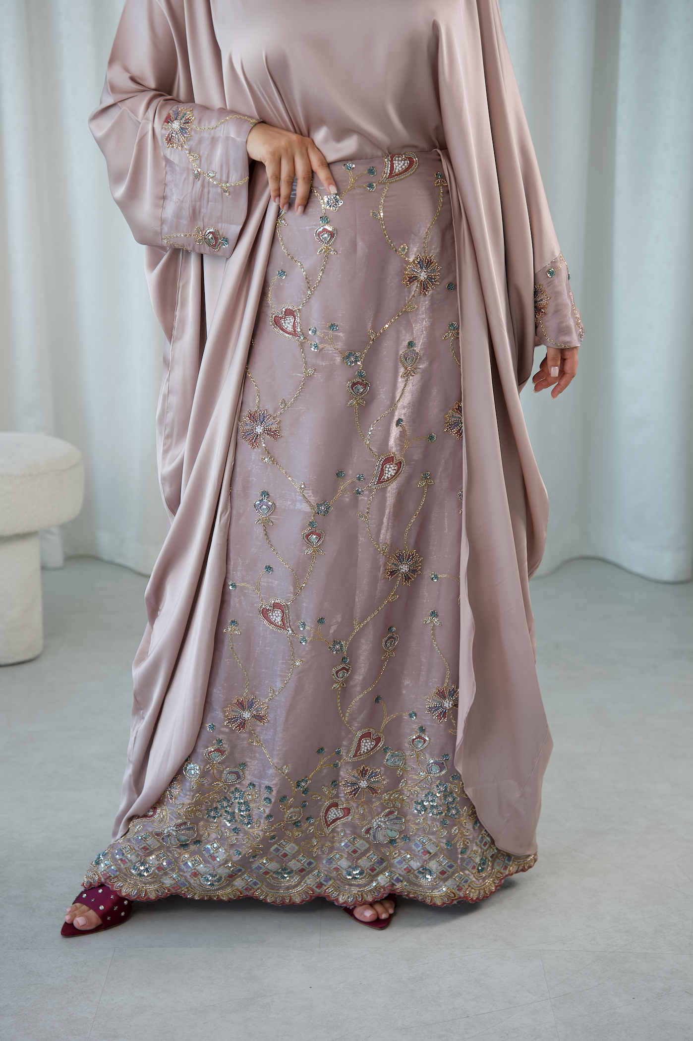 Roselle Embroidered 2 Piece Kaftan