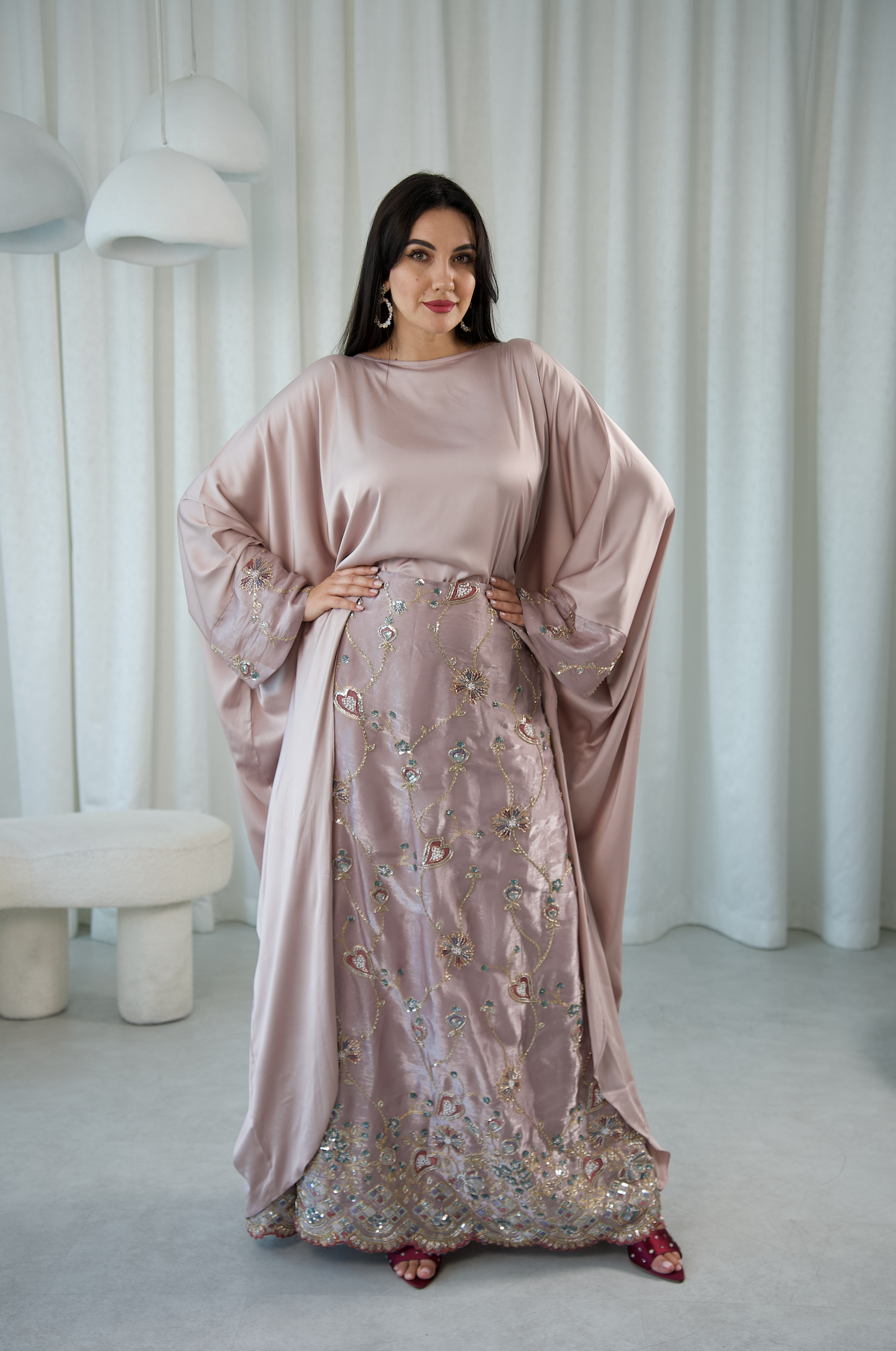Roselle Embroidered 2 Piece Kaftan