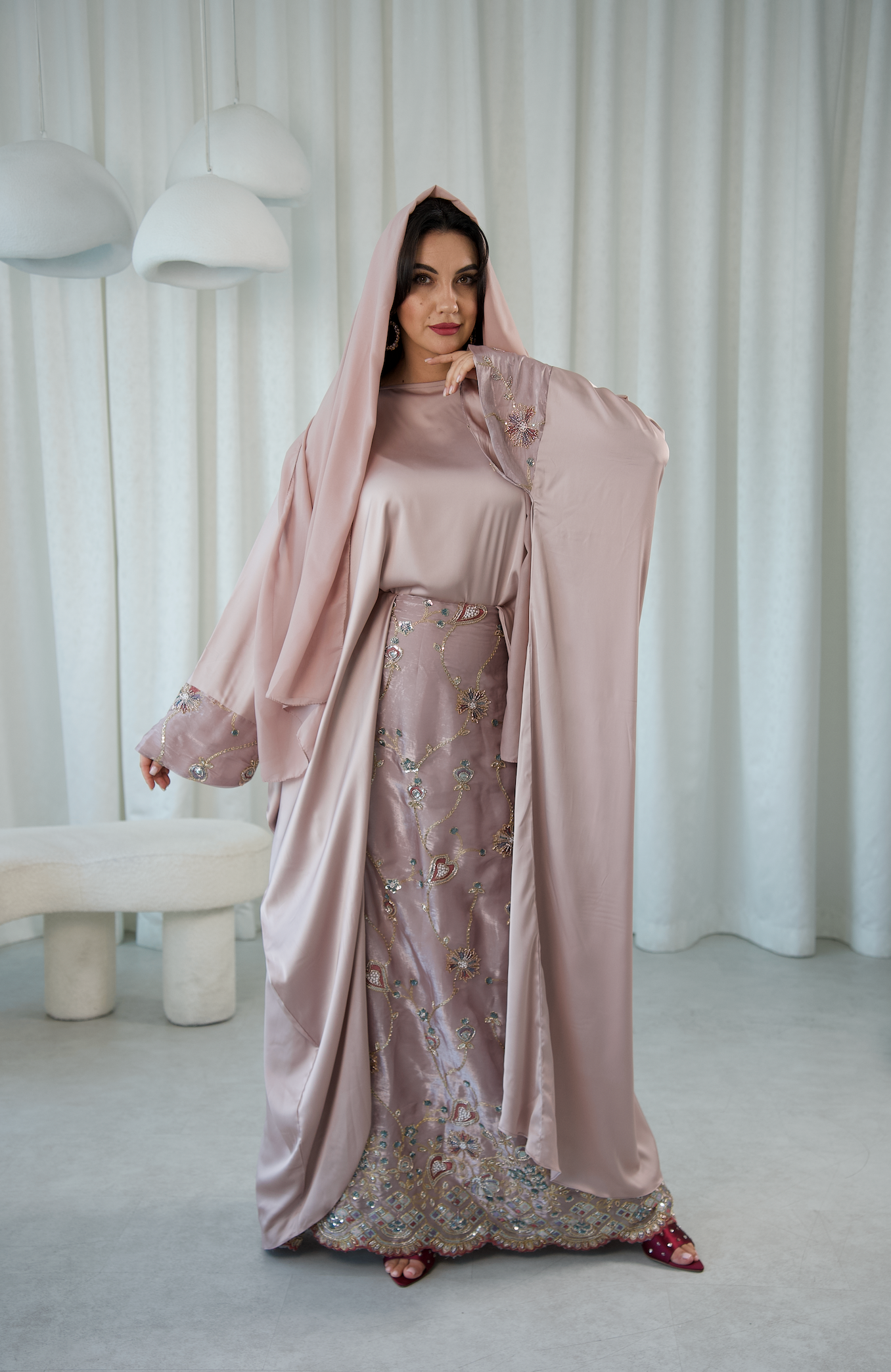 Roselle Embroidered 2 Piece Kaftan