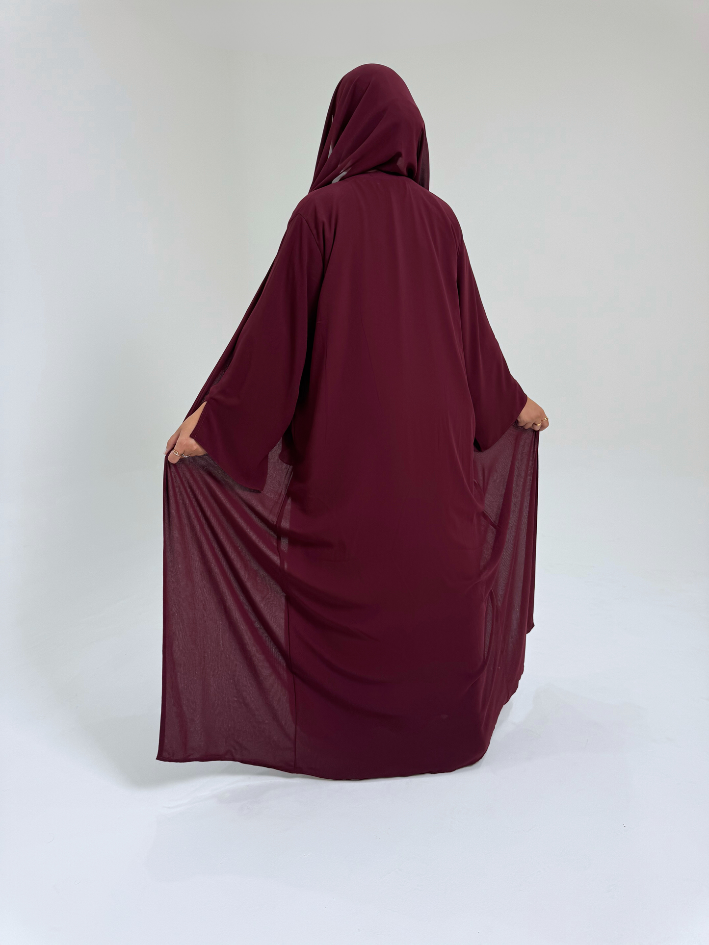 chiffon abaya set burgundy abaya maroon abaya 