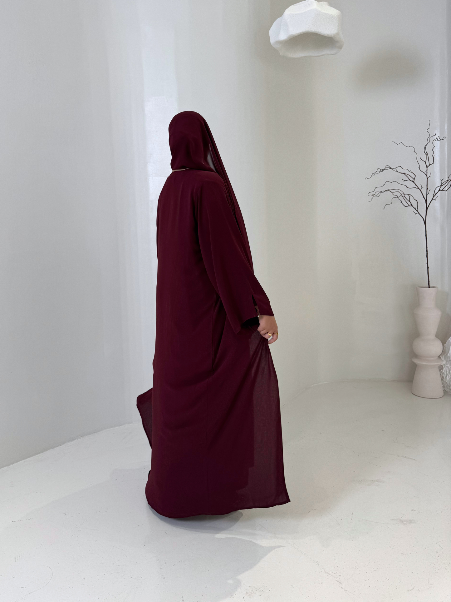 chiffon abaya set burgundy abaya maroon abaya 