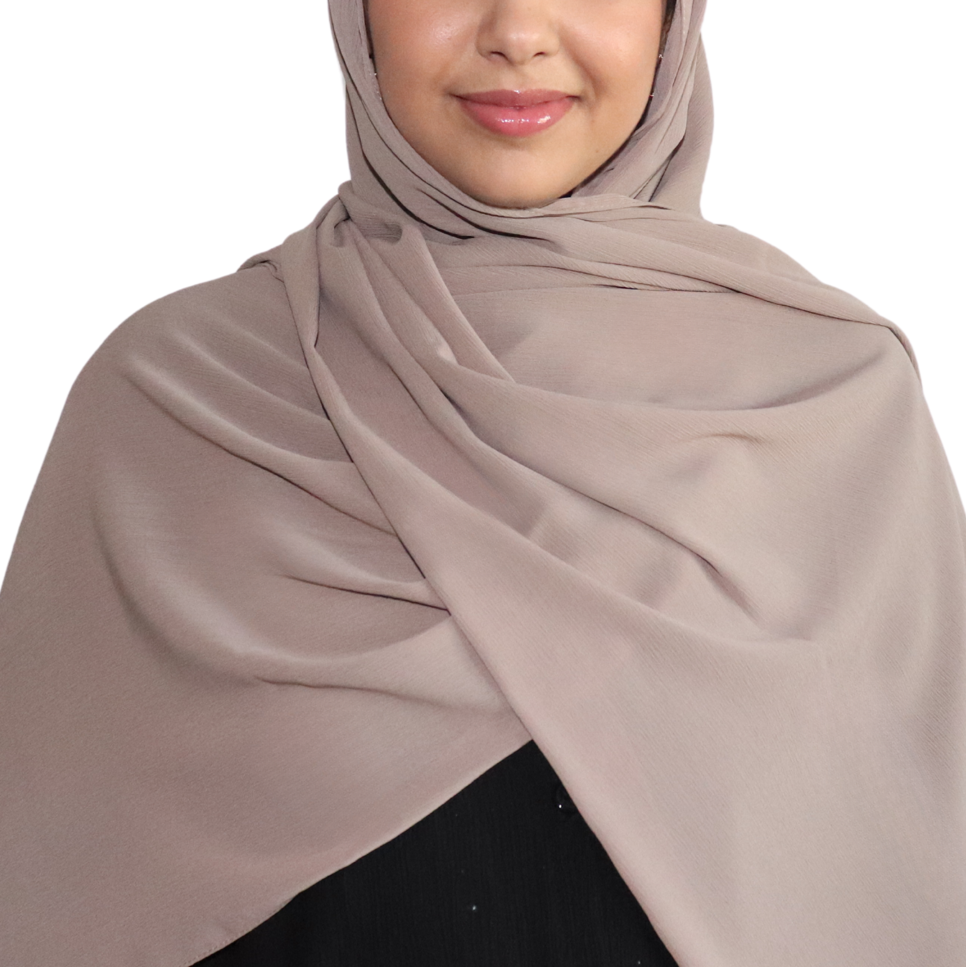 Dark Taupe Crinkle Chiffon Hijab | Stylish Women's Hijabs