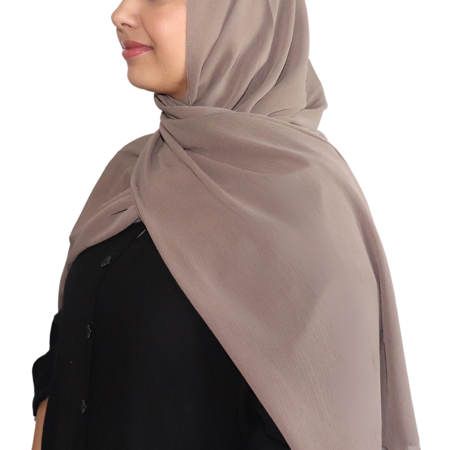 Dark Taupe Crinkle Chiffon Hijab | Stylish Women's Hijabs