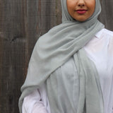 Cotton Viscose Hijab with Glitter - Light Grey
