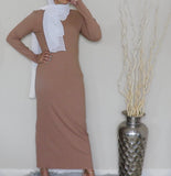 Long sleeve maxi dress - Nude