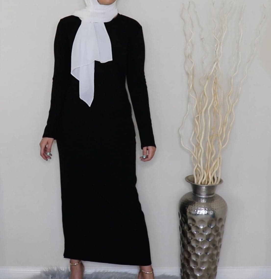 Long sleeve maxi dress - Black