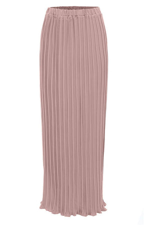 Pleated Maxi Skirt - Nude