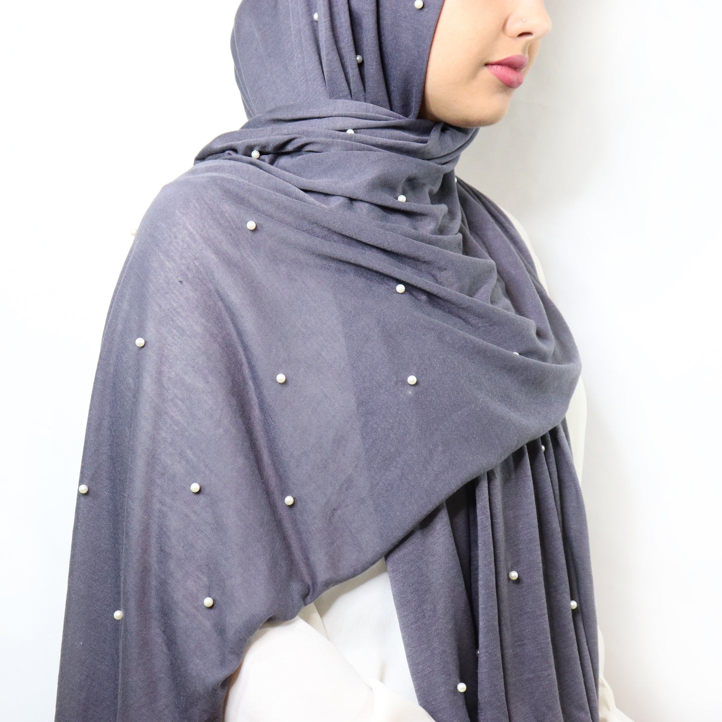 Pearl Jersey Hijab - Indigo